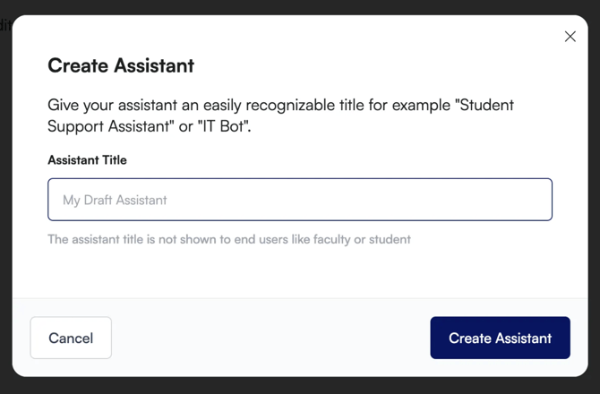 How do I create a new AI assistant?