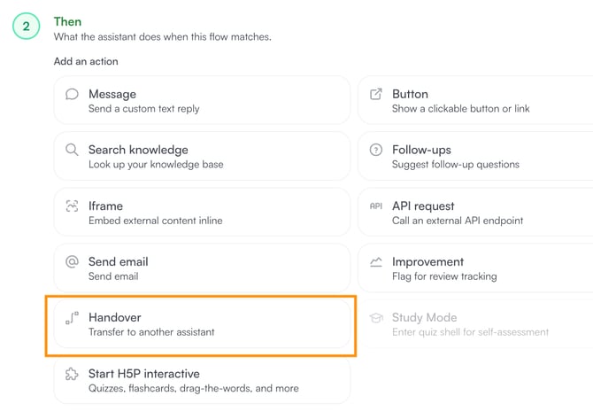 What is Assistant Handover and how do I set it up?