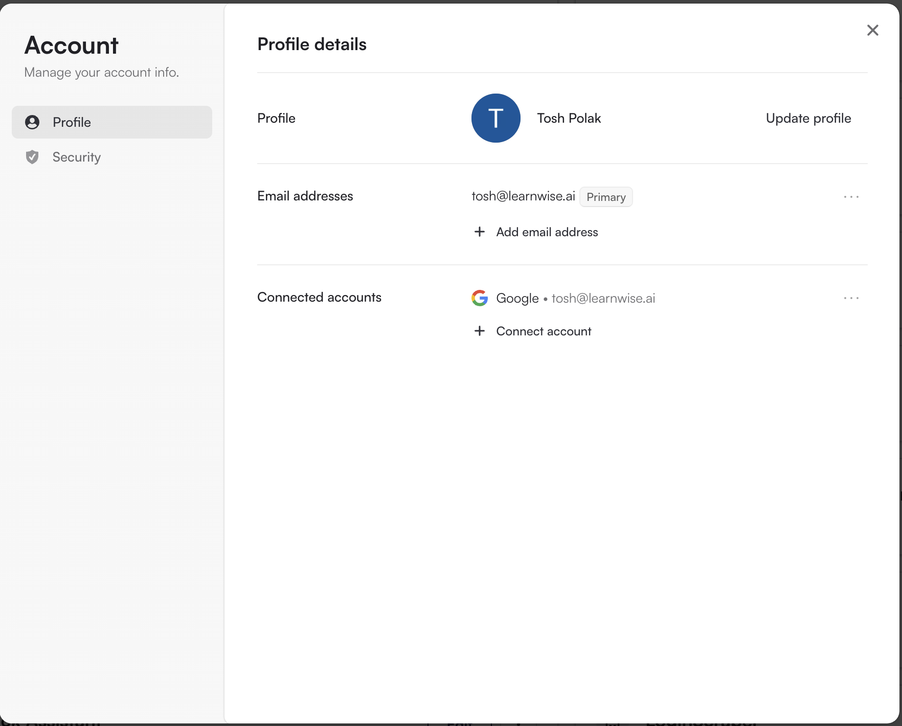 Organization, Team, and Personal Account Settings