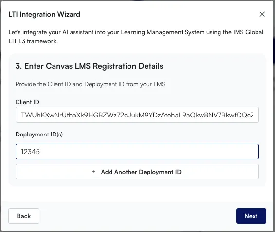 How do I publish an assistant in an LMS using the LTI 1.3 framework?